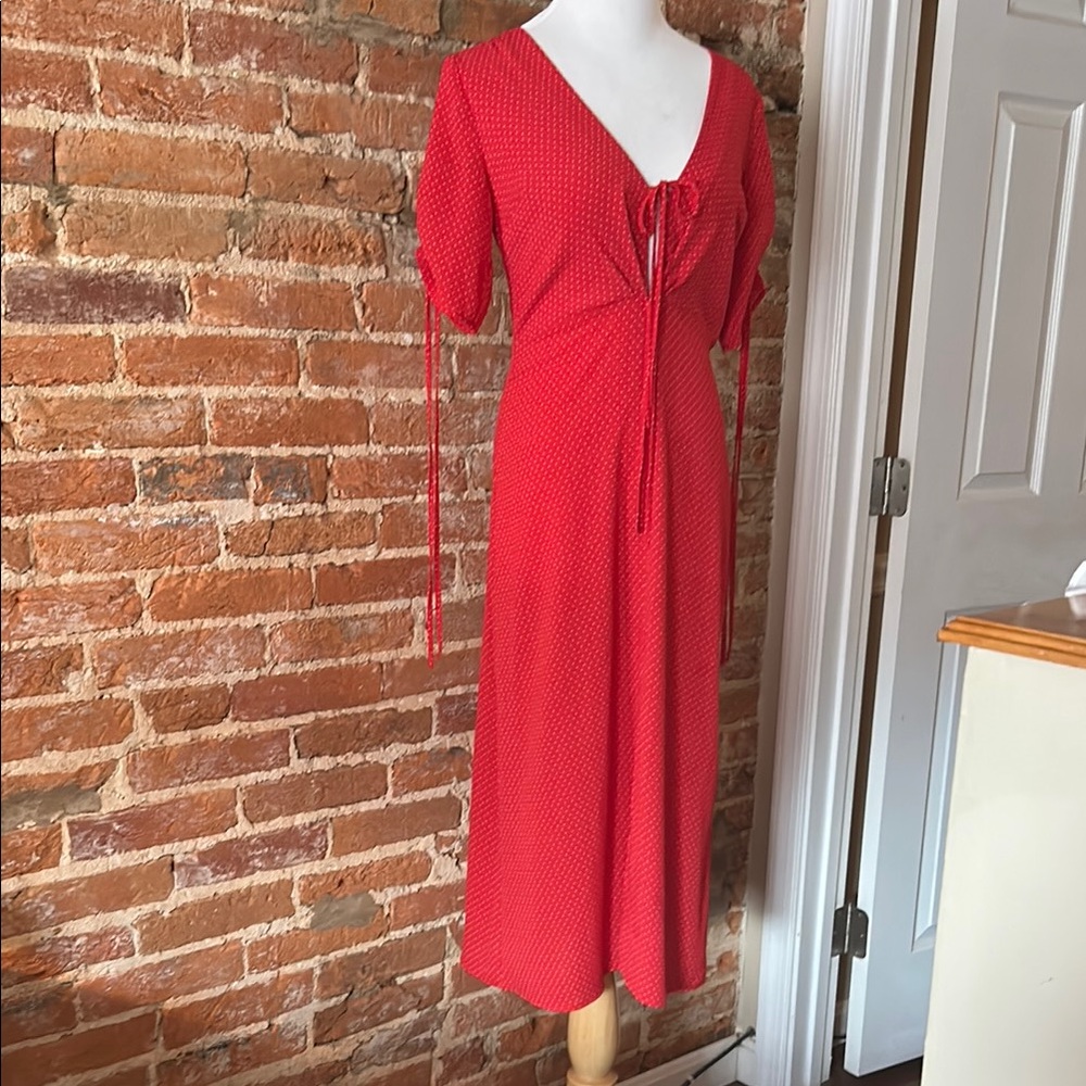 Topshop Red Midi Dress